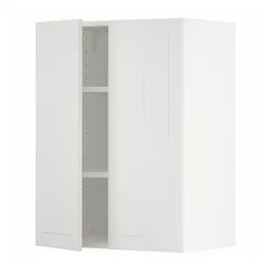 IKEA METOD(094.631.66) навісна шафа з полицями / 2 двер, білий / Stensund білий