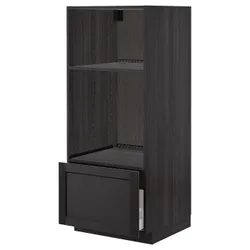 IKEA METOD / MAXIMERA (392.607.80) перші високі/мікро ящики, чорний / Lerhyttan чорний тонований