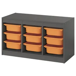 IKEA TROFAST(195.749.46) Полиця з контейнерами, сірий/світло -помаранчевий