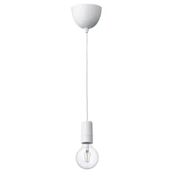 IKEA SUNNEBY / LUNNOM(894.915.04) підвісний світильник з лампочкою, біла/прозора куля
