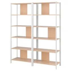 IKEA JÄTTESTA(094.972.13) стелаж, білий/світлий бамбук