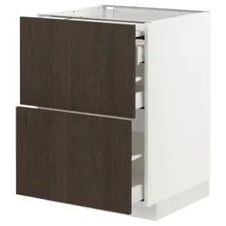 IKEA METOD / MAXIMERA(894.337.12) шафа з висувною стільницею / 3 шухляди, білий / Сінарп коричневий