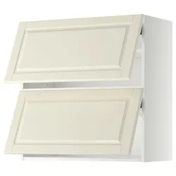 IKEA METOD(893.945.22) горизонтальна шафа 2 дверцята відкриваються сенсорні, білий/Bodbyn крем
