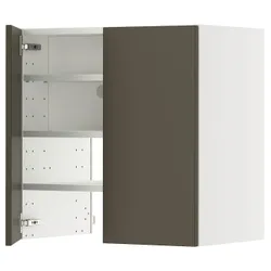 IKEA METOD(395.587.66) шафа з витяжкою та полицею/дверями, білий/Хавсторп коричнево-бежевий