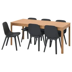 IKEA EKEDALEN / ODGER(594.830.20) стіл і 6 стільців, дуб / антрацит