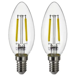 IKEA SOLHETTA(005.914.27) Світлодіодна лампочка E14 250 Люменів, люстра/прозора