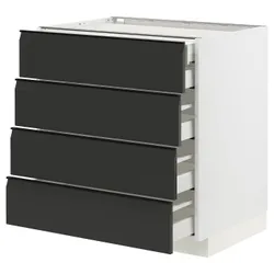 IKEA METOD / MAXIMERA(294.937.56) Шафа з 4 фасадами/2 низькими/3 середніми ящиками, білий/Upplöv матовий антрацит