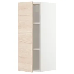 IKEA METOD(394.613.64) навісна шафа з полицями, білий / Askersund світлий попелястий малюнок