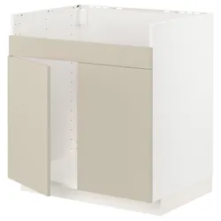 IKEA METOD(994.603.71) тумба під раковину HAVSEN 2 ком, білий / Havstorp бежевий