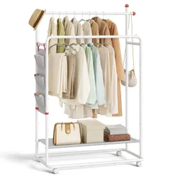 Подвійна біла вішалка для одягу