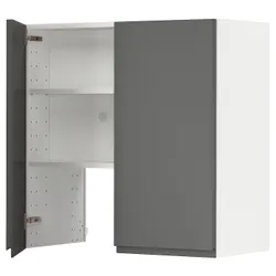 IKEA METOD(095.043.60) шафа з витяжкою та полицею/дверями, білий/Voxtorp темно-сірий