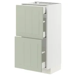 IKEA METOD / MAXIMERA(294.868.12) Шафа з 2 фасадами/3 ящиками, білий/Stensund світло-зелений
