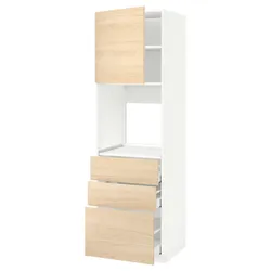 IKEA METOD / MAXIMERA(094.675.03) висота шафи b / двері / 3 szu, білий/Askersund світлий попелястий малюнок