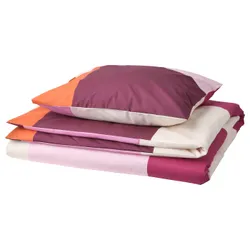 IKEA BRUNKRISSLA(205.582.95) підодіяльник і наволочка, рожевий