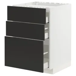 IKEA METOD / MAXIMERA(494.978.76) shah st fri/3fr/3sch, білий/матовий антрацит Nickebo