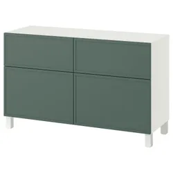IKEA BESTÅ(895.977.08) поєднання поличників з DRZW/DRAC, Krukmakare темно -сірий -green/justbarp білий
