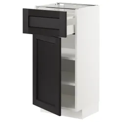IKEA METOD / MAXIMERA(894.686.45) шафа stj szu / двер, білий/забарвлений лерхітановим чорним
