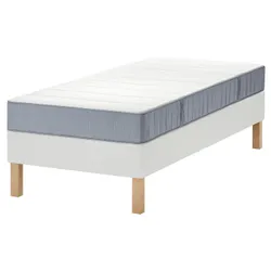 IKEA LYNGÖR(195.534.25) континентальне ліжко, Vesteröy твердий/блакитний білий