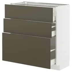 IKEA METOD / MAXIMERA(295.585.97) шафа для підлоги з 3 ящиками, білий/Хавсторп коричнево-бежевий