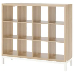 IKEA KALLAX(194.427.10) книжкова шафа з несучим каркасом, ефект білого дуба / білий