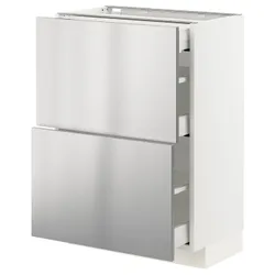 IKEA METOD / MAXIMERA(793.299.71) 2-дверний / 3-місний, білий / Vårsta нержавіюча сталь