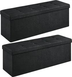 SONGMICS Табурет, набір з 2 предметів, 110 x 38 x 38 см, чорний LSF430B02