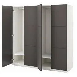 IKEA PAX / MERÅKER(994.782.53) гардероб, білий / темно-сірий