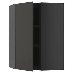 IKEA METOD(995.875.44) Кутовий настінний шафа з полками, Чарнозарій/Ніккебо матовий антрацит