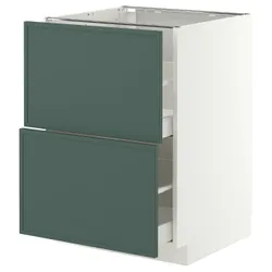 IKEA METOD / MAXIMERA(796.041.63) 2-дверний/2-сторонній ст, білий/Aspudden темно-сіро-зелений