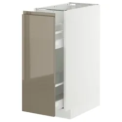 IKEA METOD / MAXIMERA(395.772.70) ST/висувна внутрішня техніка шафи, білий/Voxtorp Gloss Dark -brown