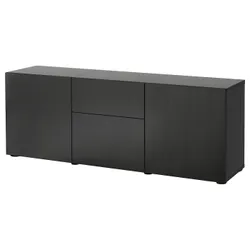 IKEA BESTÅ(794.126.49) поєднання з ящиками, чорно-коричневий / Lappviken чорно-коричневий