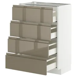 IKEA METOD / MAXIMERA(295.771.81) Вона st 4fr/4szu, білий/Voxtorp Gloss Dark -brown