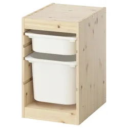 IKEA TROFAST(995.732.74) Полиця з контейнерами, легка сосна, пофарбована в білий/білий