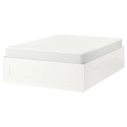 IKEA BRIMNES(890.187.42) каркас ліжка з ящиками, білий / Lönset