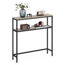 Вузька дворівнева сіро-чорна консоль