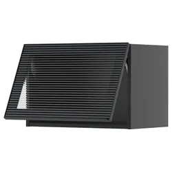 IKEA METOD(895.872.38) SZA Stop/Gree Door, Чорносарійне/хейста антрацитне скло антрацит