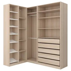 IKEA PAX(992.179.96) кутова шафа, білий морений дуб