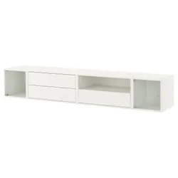 IKEA EKET(795.809.87) Телевізійне кабінет, hifi, біле/безбарвне скло