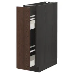 IKEA METOD / MAXIMERA(094.056.85) нижня шафа / висувні внутрішні кріплення, чорний / Sinarp коричневий