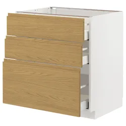 IKEA METOD / MAXIMERA(595.390.98) шафа для підлоги з 3 ящиками, білий/імітація Воксторпа дуб