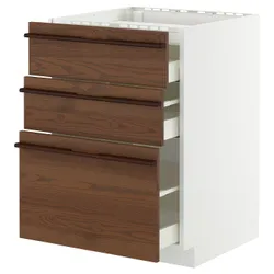 IKEA METOD / MAXIMERA(995.745.89) Sza st pl/3fr/3szu, Білий/Stensta темно -коричневий шпон