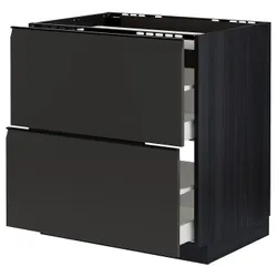 IKEA METOD / MAXIMERA(094.956.00) шафа для варильної панелі/2 фасади/2 ящики, чорний/Upplöv матовий антрацит