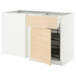 IKEA METOD / MAXIMERA(295.852.75) Кутовий шафа вул. від виходу SZE та WN, Biały/askersund імітація світлого попелу