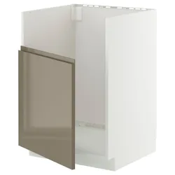 IKEA METOD(495.764.92) Кабінет ZL під високими, білий/Voxtorp Gloss Dark -brown