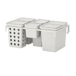 IKEA HÅLLBAR(693.089.26) рішення сортування сміття, для кухонних ящиків МЕТОД вентильований/світло-сірий