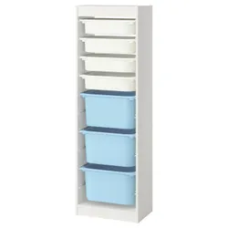 IKEA TROFAST(995.754.47) Полиця з контейнерами, Білий білий/світло -блакитний