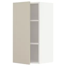 IKEA METOD(594.590.58) навісна шафа з полицями, білий / Havstorp бежевий