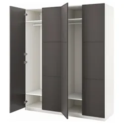 IKEA PAX / MERÅKER(594.782.50) гардероб, білий / темно-сірий