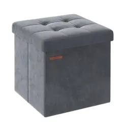 Пуф із відсіком для зберігання 43 л сірого оксамиту