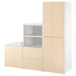 IKEA SMÅSTAD / PLATSA (994.876.34) стійка, біла / береза